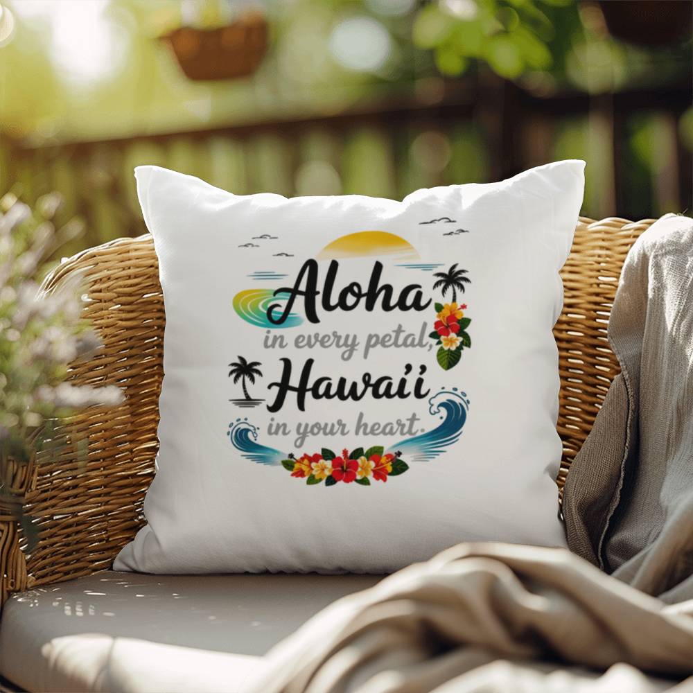 Hawai‘i Aloha Heart Pillow for Women – Island-Inspired Love, Peace & Kindness – Inspirational Indoor/Outdoor Gift