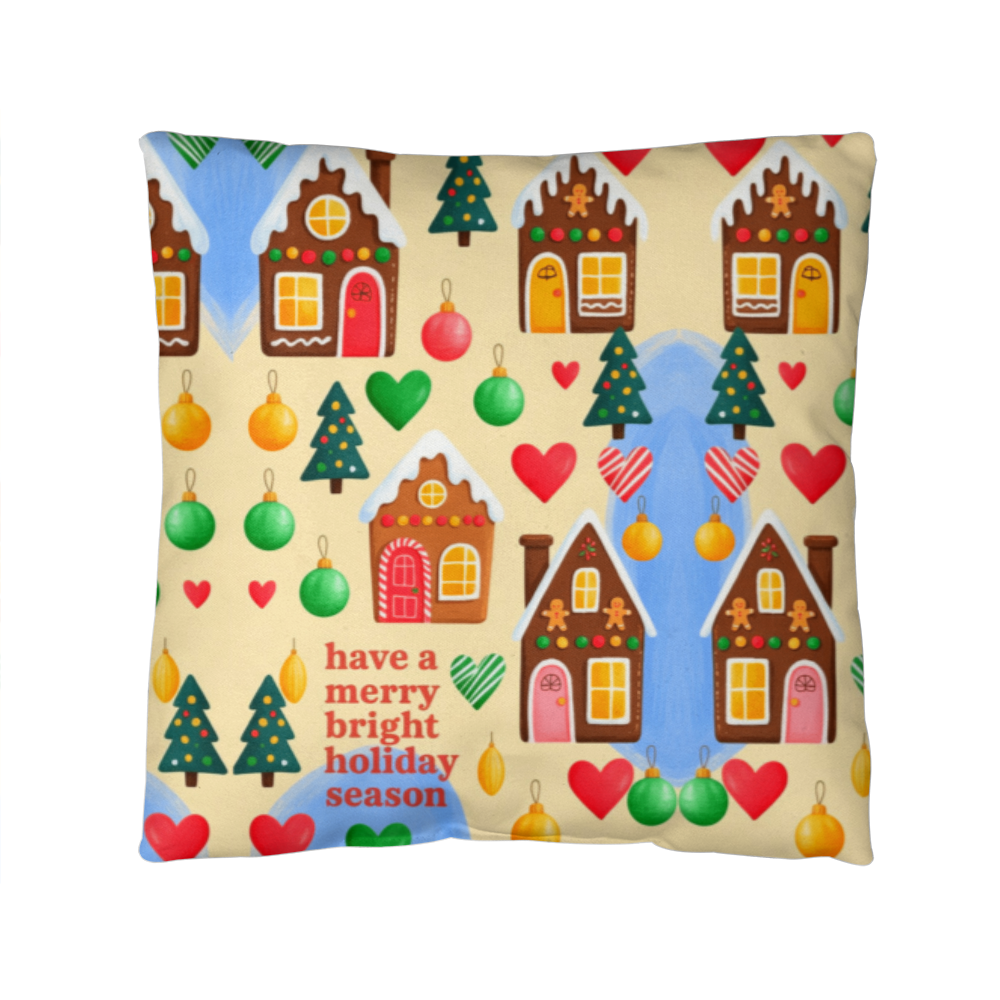 Have a Merry Bright Holiday Pillow with Insert – Festive Christmas Throw Cushion for Cozy Home Decor