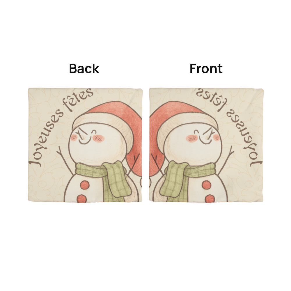 Joyeuses Fêtes: Classic Holiday Pillow Cover – Elegant French Christmas Décor