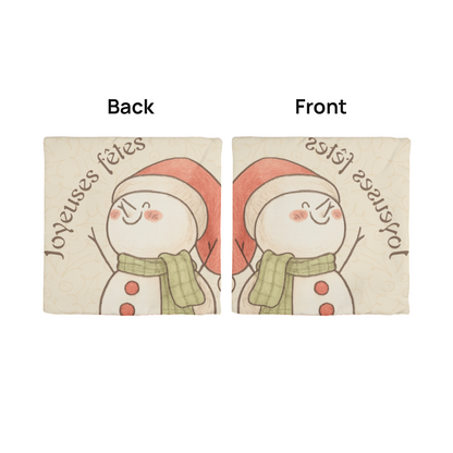 Joyeuses Fêtes: Classic Holiday Pillow Cover – Elegant French Christmas Décor
