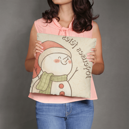 Joyeuses Fêtes: Classic Holiday Pillow Cover – Elegant French Christmas Décor