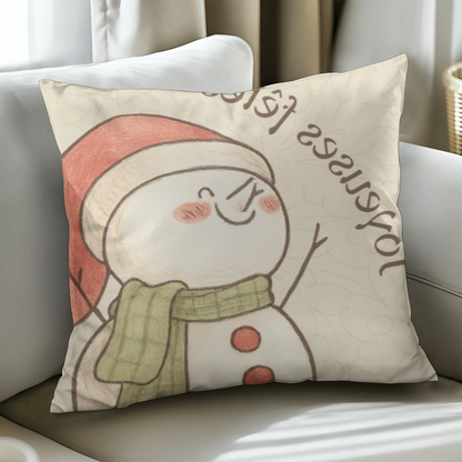 Joyeuses Fêtes: Classic Holiday Pillow Cover – Elegant French Christmas Décor