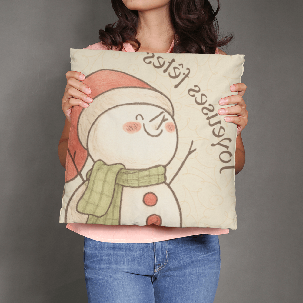 Joyeuses Fêtes: Classic Holiday Pillow Cover – Elegant French Christmas Décor