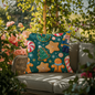 Green Christmas throw pillow for patio seating