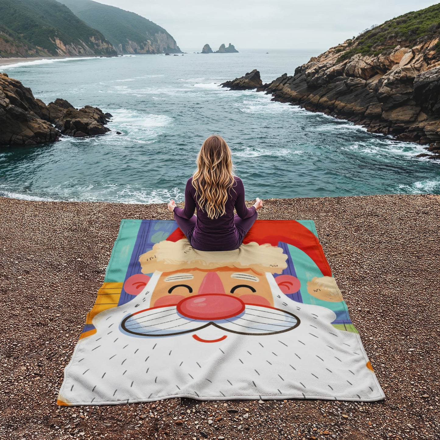 Cozy Santa Coral Fleece Blanket – Soft Plush Throw for Christmas Comfort & Holiday Warmth