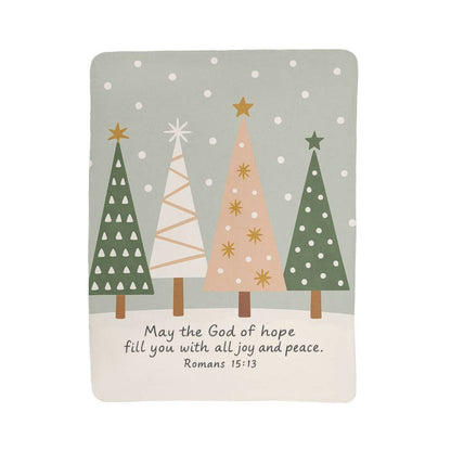 May the God of Hope: Bible Verse – Christian Christmas Decor – Cozy Faith Blanket with Romans 15:13 – Inspirational Winter Gift
