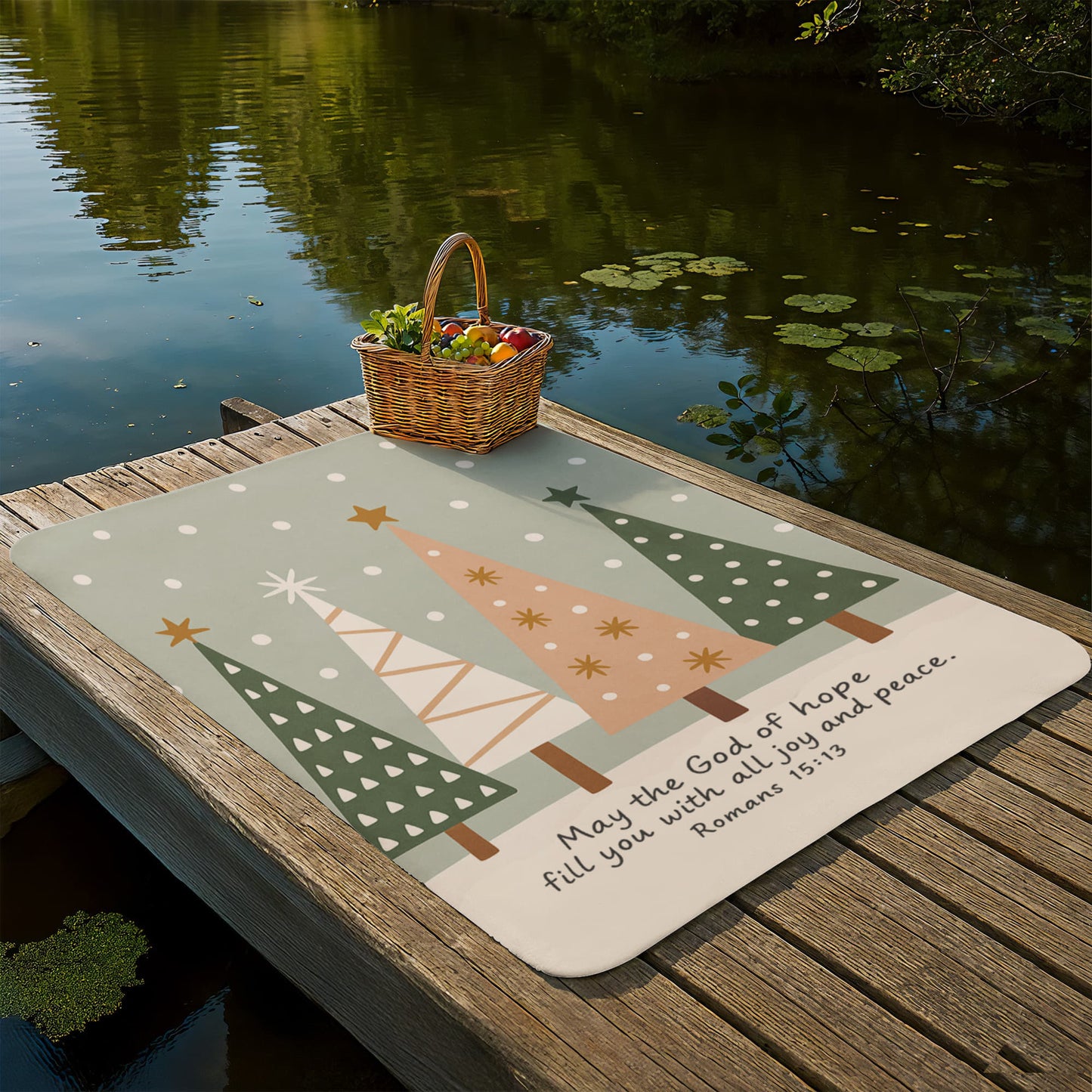 May the God of Hope: Bible Verse – Christian Christmas Decor – Cozy Faith Blanket with Romans 15:13 – Inspirational Winter Gift