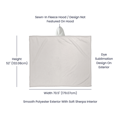 Merry Christmas Hooded Sherpa Fleece Blanket | Cozy Holiday Throw | Christmas Polka Dot Blanket