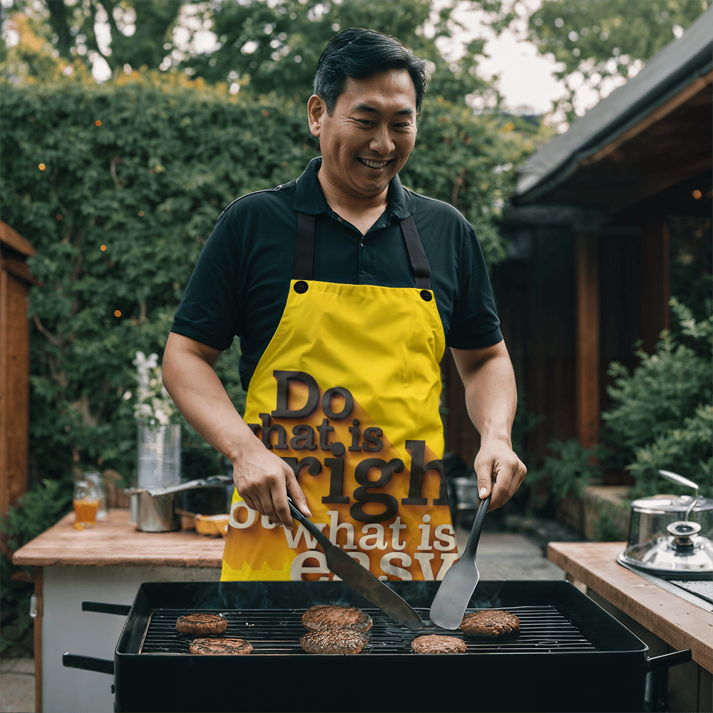 Do What Is Right, Not What Is Easy Apron – Motivational Kitchen Apron for Cooking, Crafting, and Everyday Inspiration