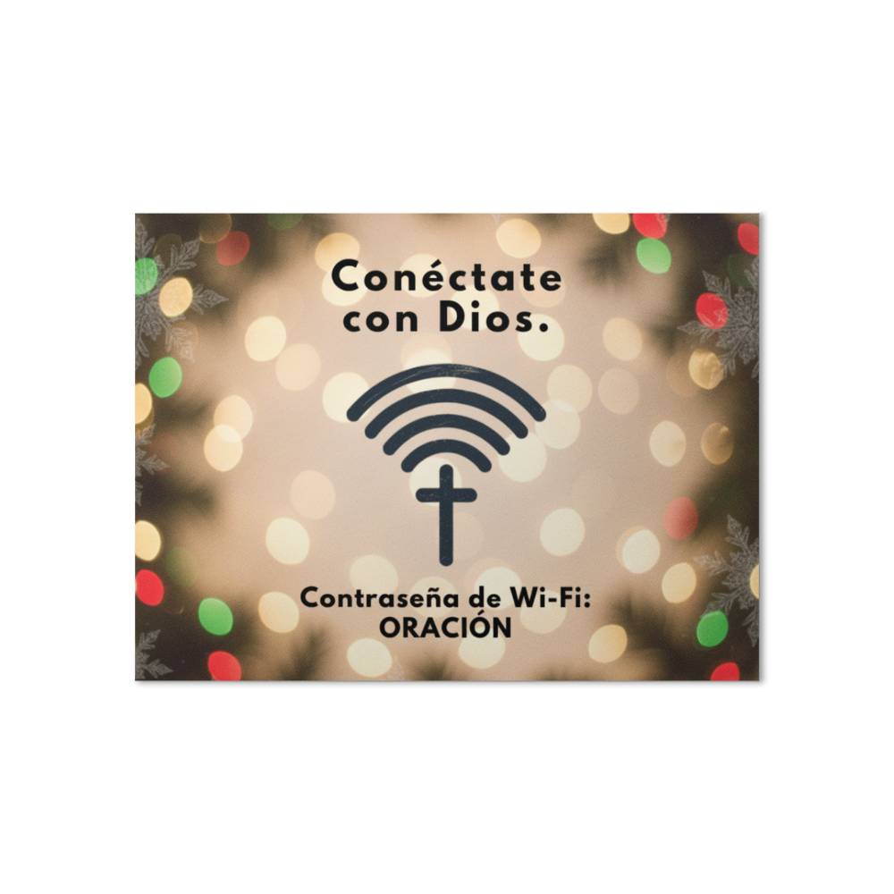 “Conéctate con Dios. Contraseña de Wi-Fi: ORACIÓN.” faith-inspired poster