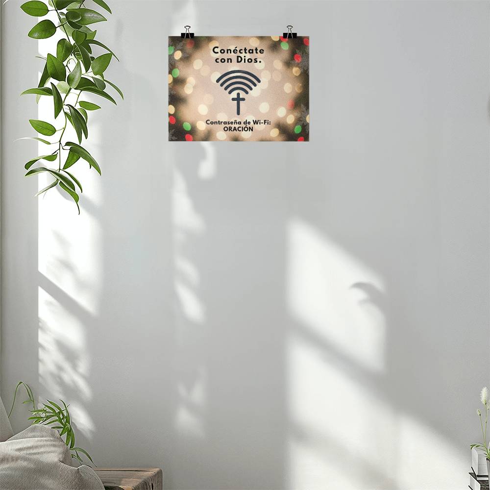 Conéctate con Dios – “WiFi Password: PRAYER” Faith-Inspired Matte Poster | Christian Wall Art