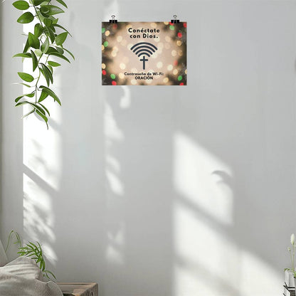 Conéctate con Dios – “WiFi Password: PRAYER” Faith-Inspired Matte Poster | Christian Wall Art