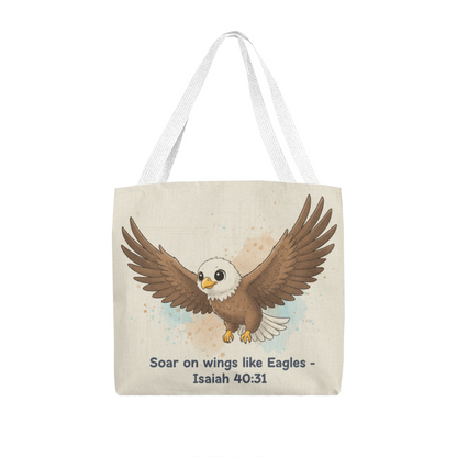 Soar on Wings Like Eagles Tote Bag – Isaiah 40:31 Scripture Gift | Inspirational Christian Tote for Faith, Strength & Hope
