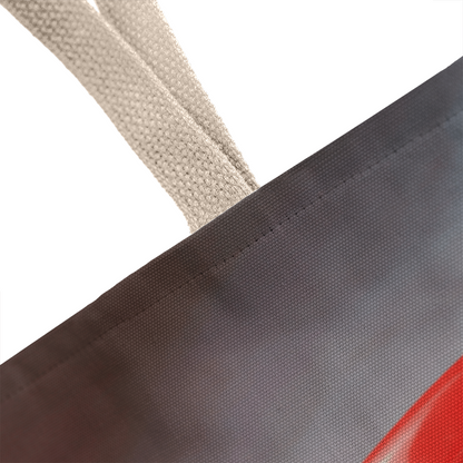 Flat lay of “Cherished by God” tote beside Bible and journal