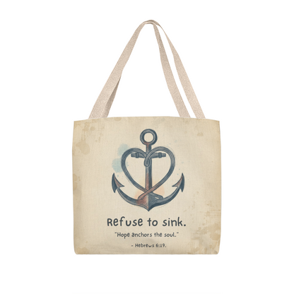 Inspirational Christian shopping tote with anchor sketch