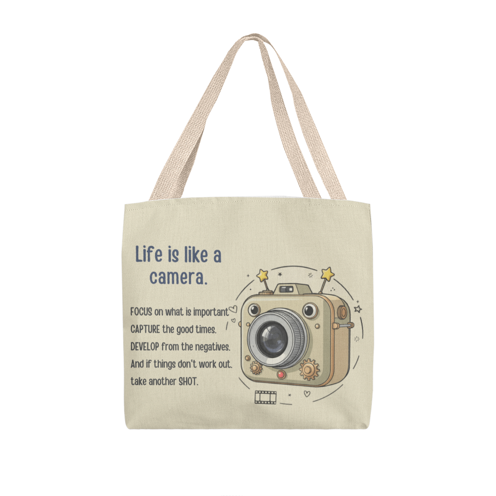 Inspirational tote bag gift for photography lovers