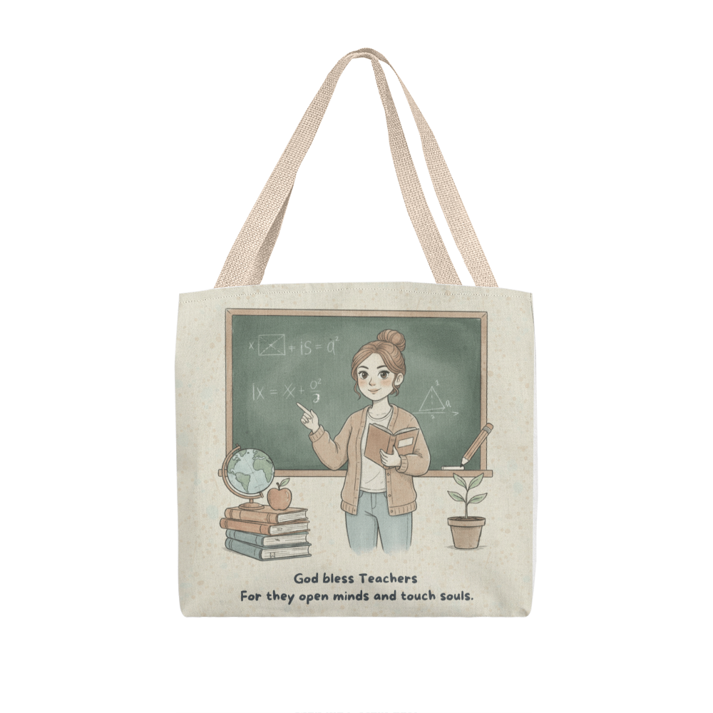 God Bless Teachers Tote Bag – Christian Teacher Appreciation Gift | Inspiring Classroom Quote for Educators