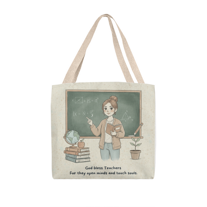 God Bless Teachers Tote Bag – Christian Teacher Appreciation Gift | Inspiring Classroom Quote for Educators