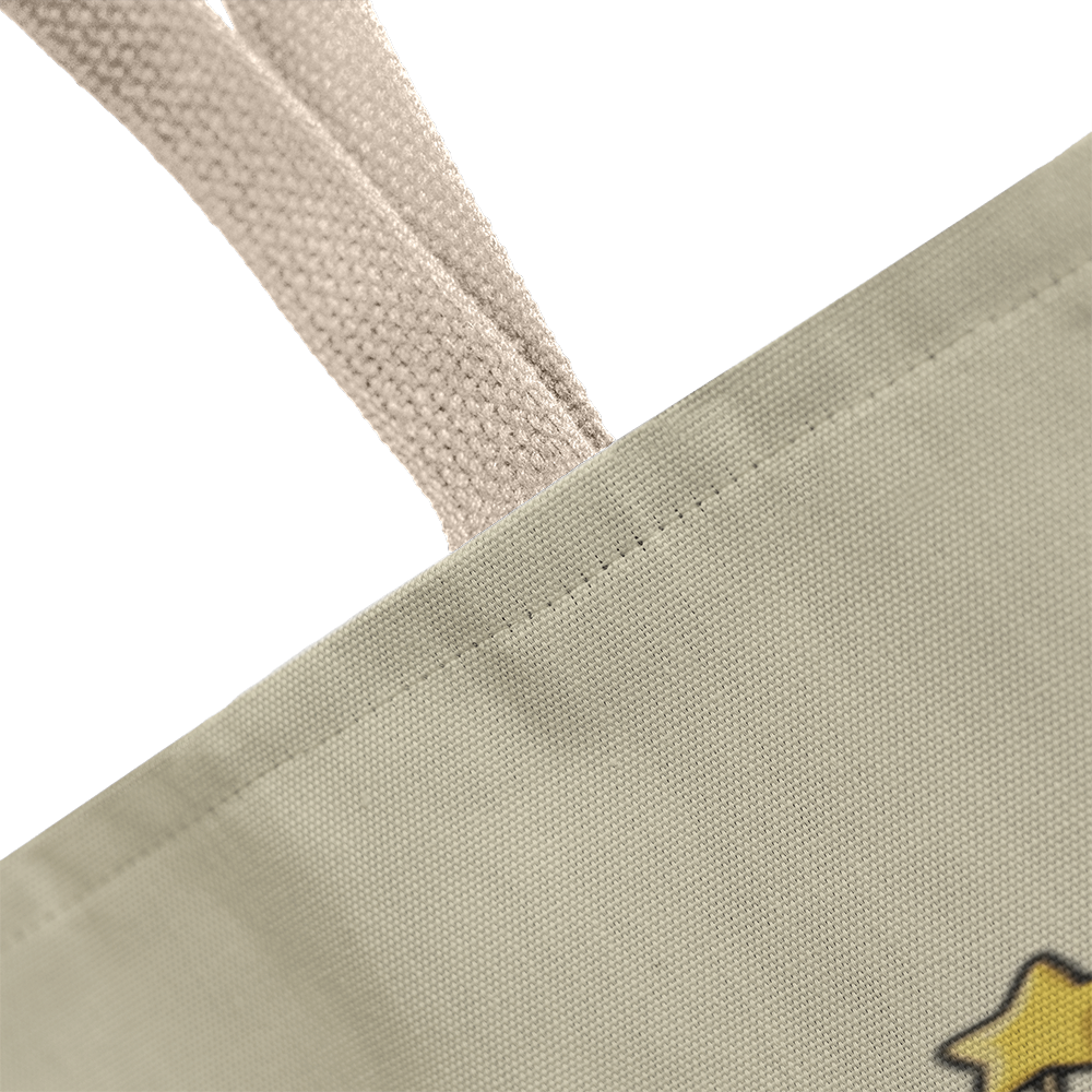 Retro-style camera graphic printed on classic tote