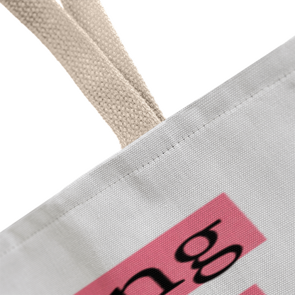 Three tote bag sizes displayed side by side for visual reference.