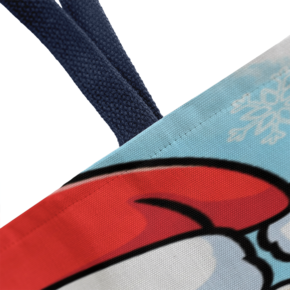 Jolly Santa Christmas Tote Bag | Cute Holiday Shopper & Gift Bag