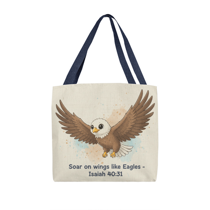 Soar on Wings Like Eagles Tote Bag – Isaiah 40:31 Scripture Gift | Inspirational Christian Tote for Faith, Strength & Hope