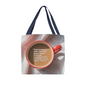 Tote bag packaging image, folded and wrapped for gifting