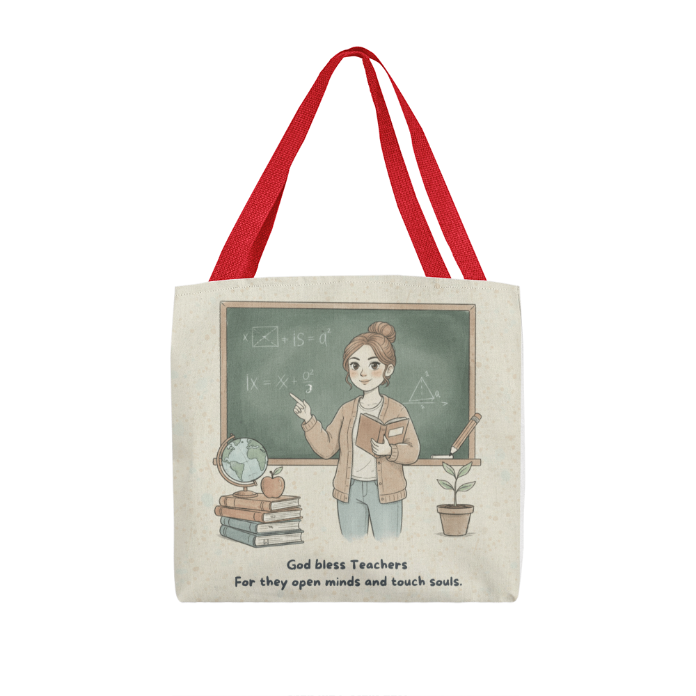 God Bless Teachers Tote Bag – Christian Teacher Appreciation Gift | Inspiring Classroom Quote for Educators