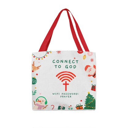 Faith Connection Christmas Tote – “WiFi Password: PRAYER” Holiday Edition