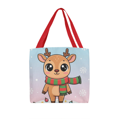 Cute Reindeer Christmas Tote Bag | Festive Holiday Shopper & Gift Bag