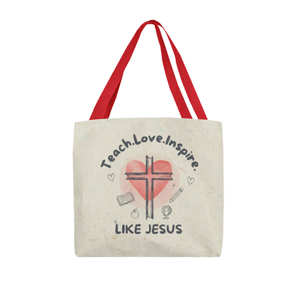 Teach Love Inspire Like Jesus Tote Bag – Christian Teacher Gift | Faith-Based Classroom Inspiration Bag