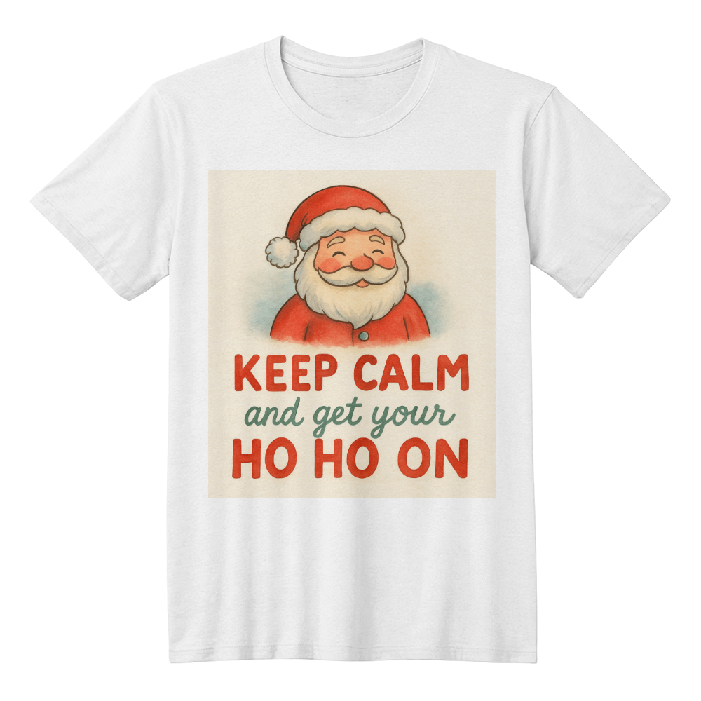 Retro Santa “Keep Calm & Get Your Ho Ho On” Christmas t-shirt
