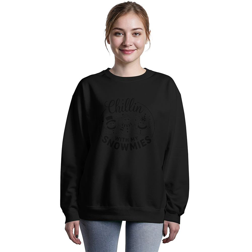 Chillin' With My Snowmies – Cozy Christmas Crewneck Sweatshirt