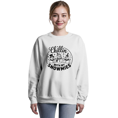 Chillin' With My Snowmies – Cozy Christmas Crewneck Sweatshirt