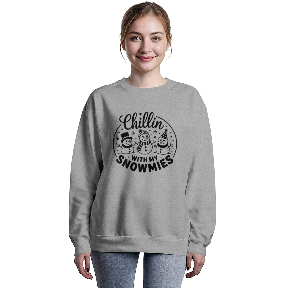 Chillin' With My Snowmies – Cozy Christmas Crewneck Sweatshirt