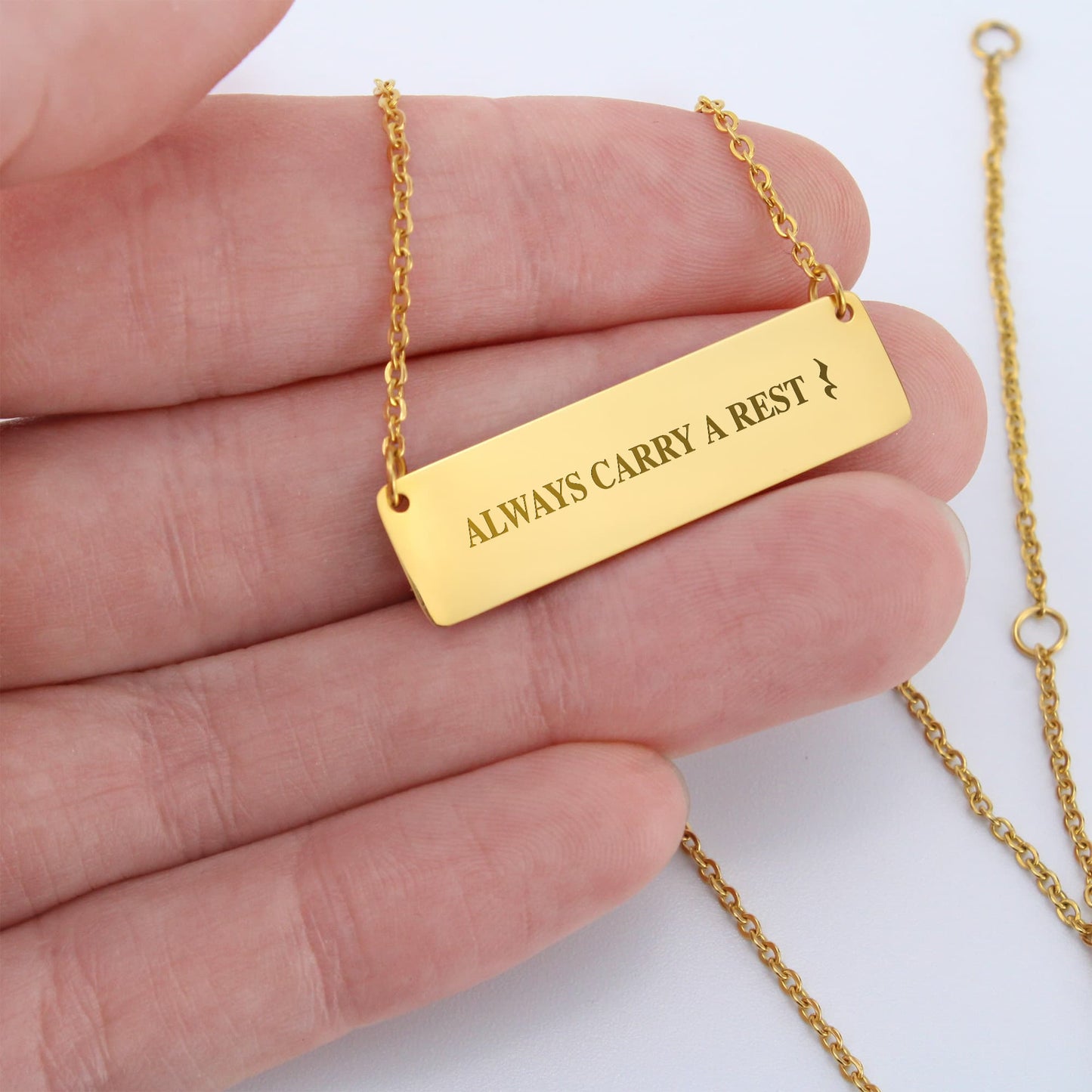 Always Carry a Rest Bar Necklace for Music Teachers & Musicians | Quinnlyn & Co.