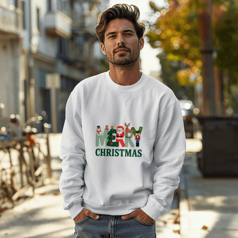 Merry Christmas Sweatshirt | Cute Holiday Unisex Crewneck