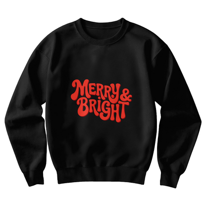 Merry & Bright Retro Christmas Sweatshirt | Unisex Crewneck