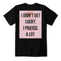 Back-only print shirt symbolizing gratitude and belief