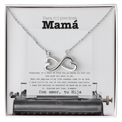 Endless Love Necklace for Mom – Spanglish “Para mi preciosa Mamá” Message Card | Meaningful Latina Mother's Gift From Daughter | Mother's Day, Birthday & Christmas Jewelry