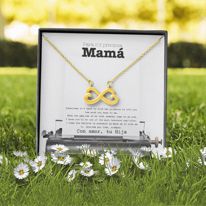 Endless Love Necklace for Mom – Spanglish “Para mi preciosa Mamá” Message Card | Meaningful Latina Mother's Gift From Daughter | Mother's Day, Birthday & Christmas Jewelry