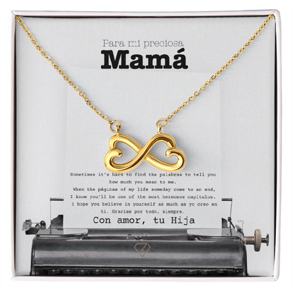 Endless Love Necklace for Mom – Spanglish “Para mi preciosa Mamá” Message Card | Meaningful Latina Mother's Gift From Daughter | Mother's Day, Birthday & Christmas Jewelry
