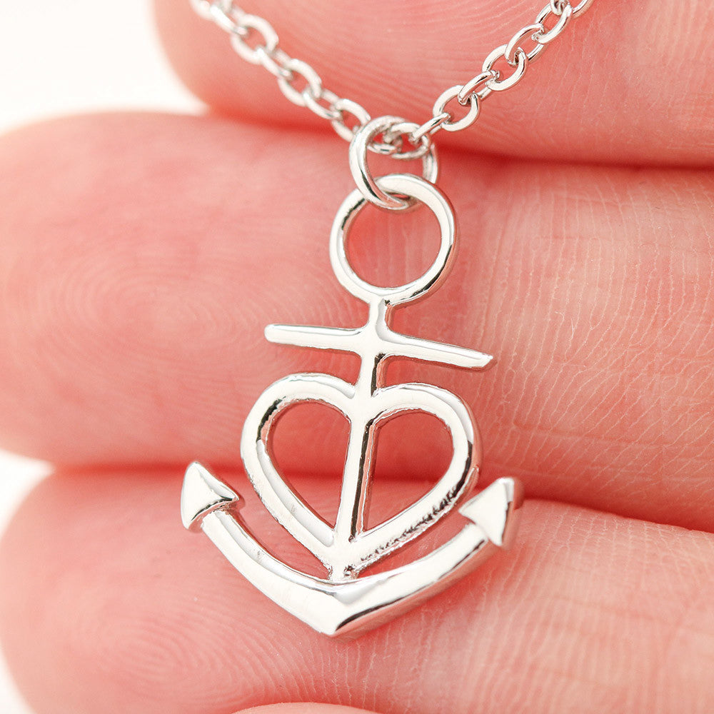 Anchored in Hope Christian Anchor Necklace | Encouragement Gift for Her