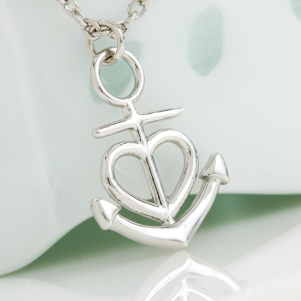 Hope anchors the soul Christian necklace