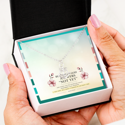 “When God Says ‘Not Yet'” Anchor Pendant Necklace – Faith in His Perfect Timing