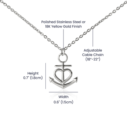 Gift-ready packaging for faith anchor pendant necklace