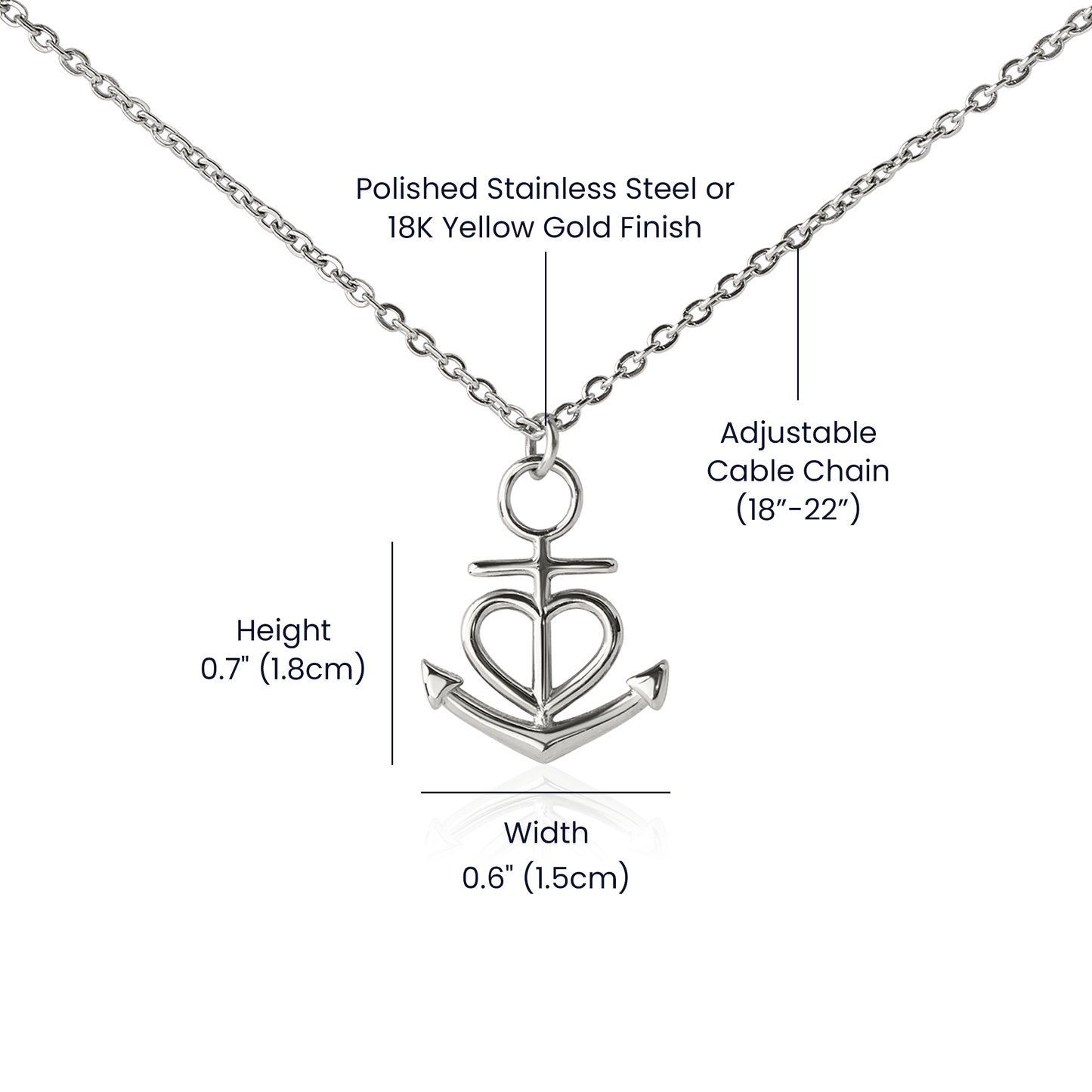 Anchored in Hope Christian Anchor Necklace | Encouragement Gift for Her