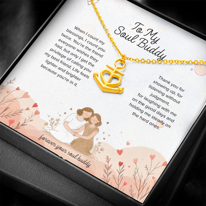 Anchor and heart charm necklace gift for loved one