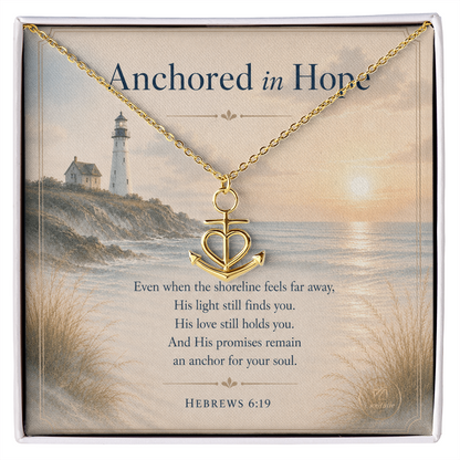 Anchored in Hope Christian Anchor Necklace | Encouragement Gift for Her