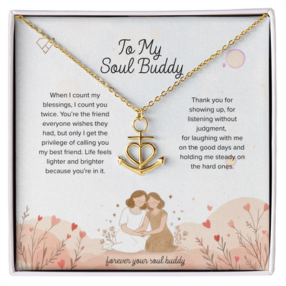 Nautical anchor necklace symbolizing strength and stability